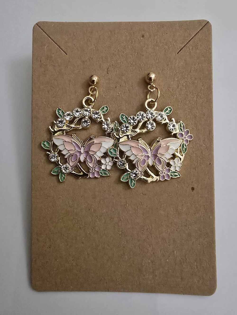 Hand Crafted Butterfly Blossom Wreath Earrings